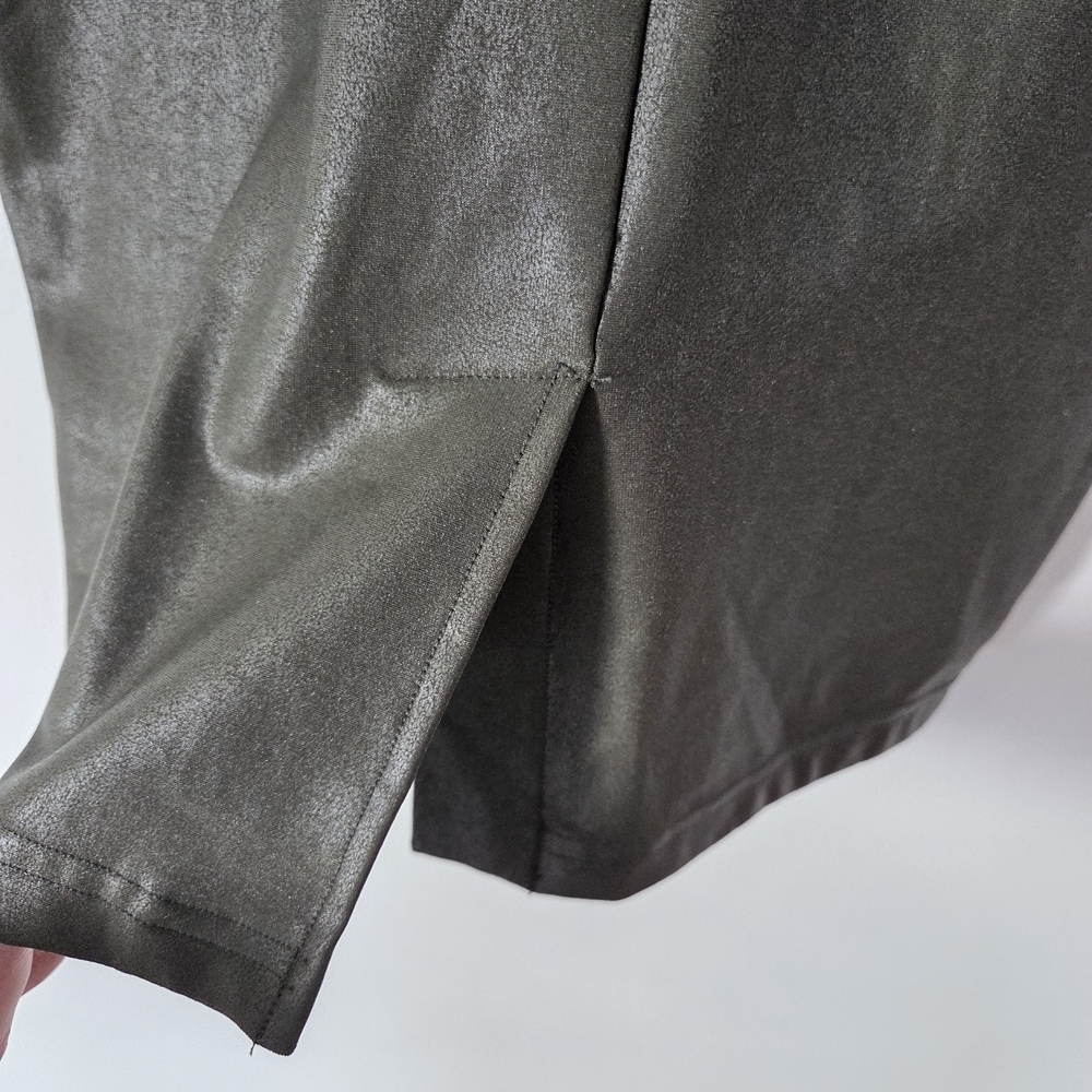 SPANX Faux Leather Pencil Skirt - Rich Olive NWT - Picture 7 of 8